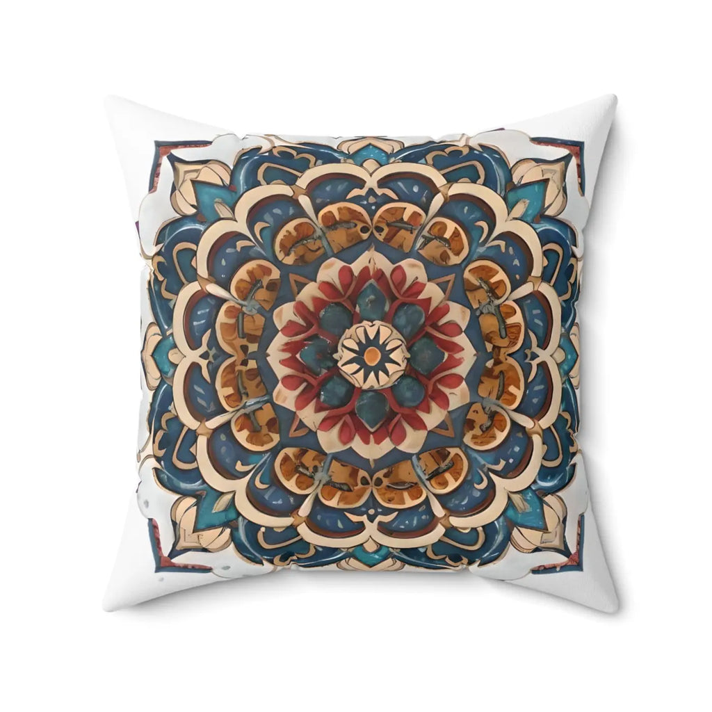 Red Mandal Geometric Throw Pillow - Spun Polyester Square - DipaliZ