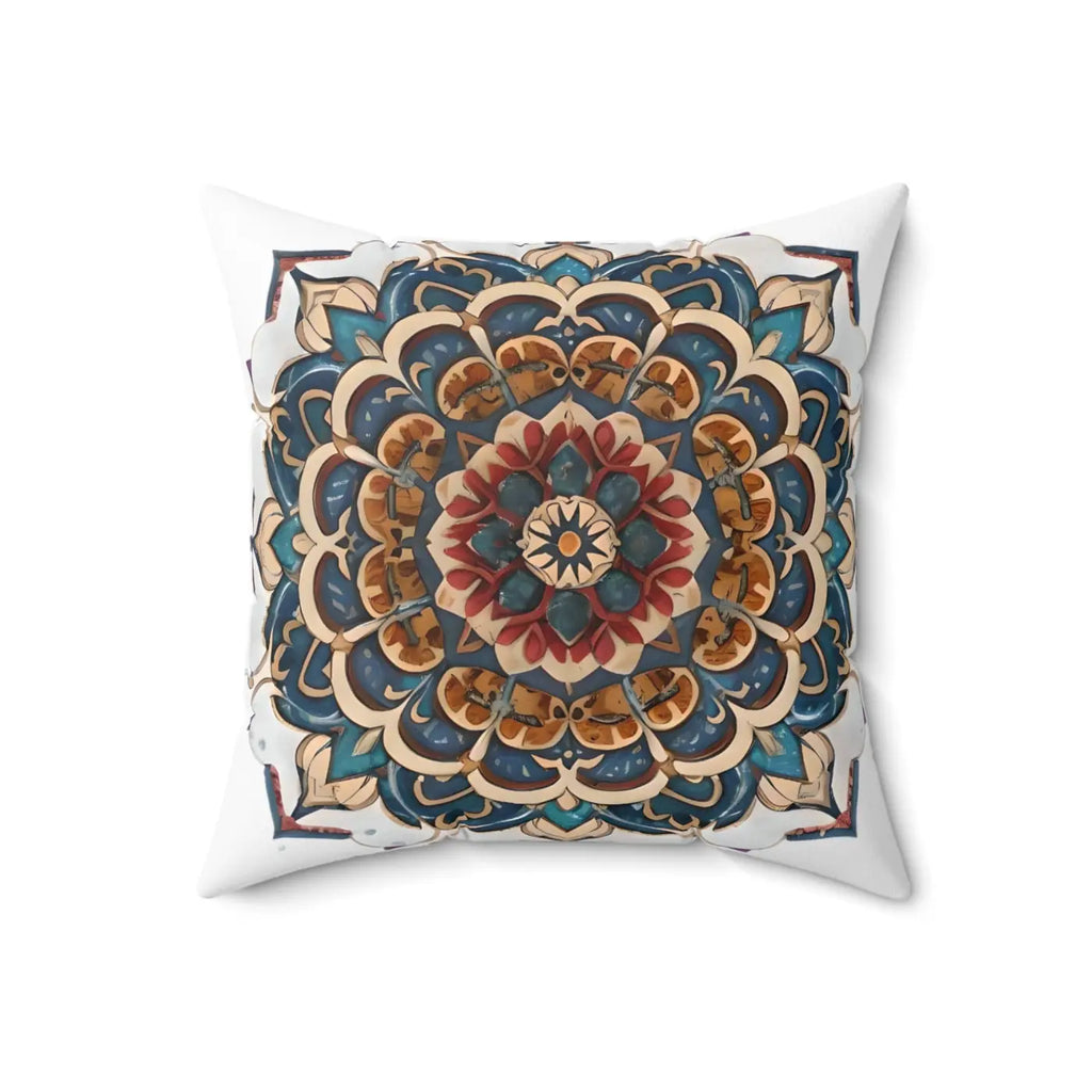 Red Mandal Geometric Throw Pillow - Spun Polyester Square - DipaliZ