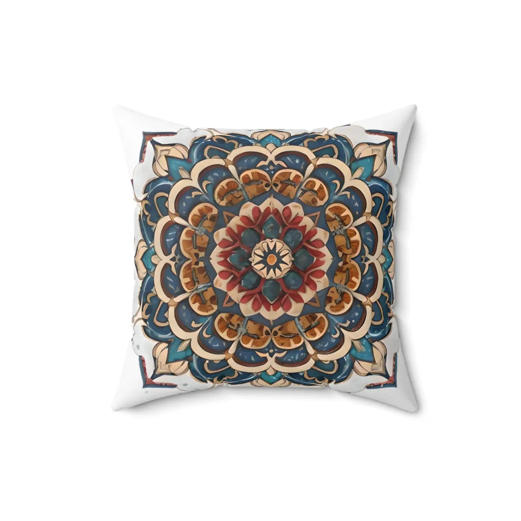 Red Mandal Geometric Throw Pillow - Spun Polyester Square - DipaliZ