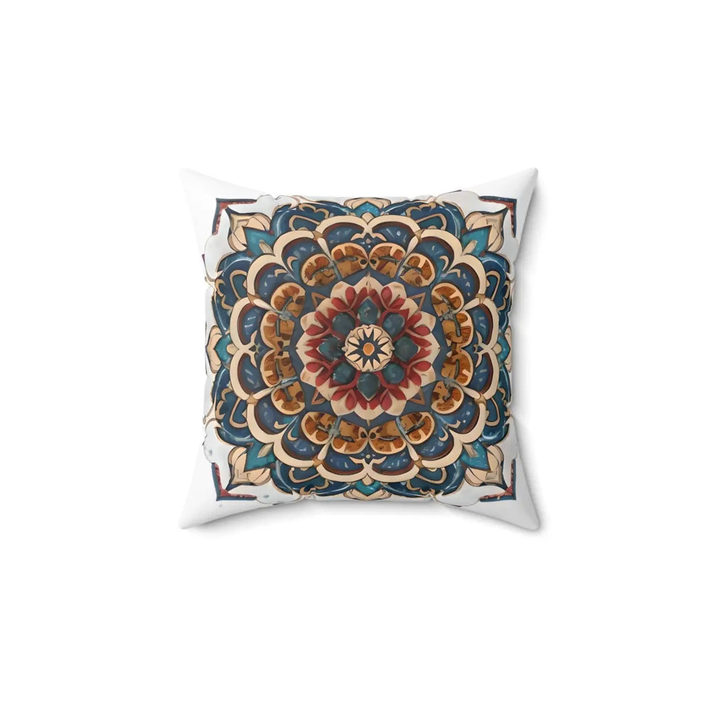 Red Mandal Geometric Throw Pillow - Spun Polyester Square - DipaliZ