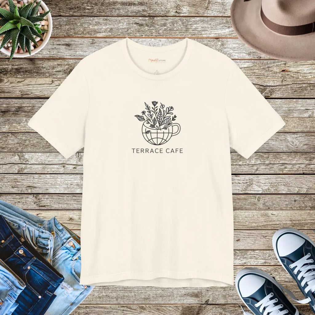Terrace Cafe Unisex Jersey Short Sleeve Tee - Soft Cotton - DipaliZ