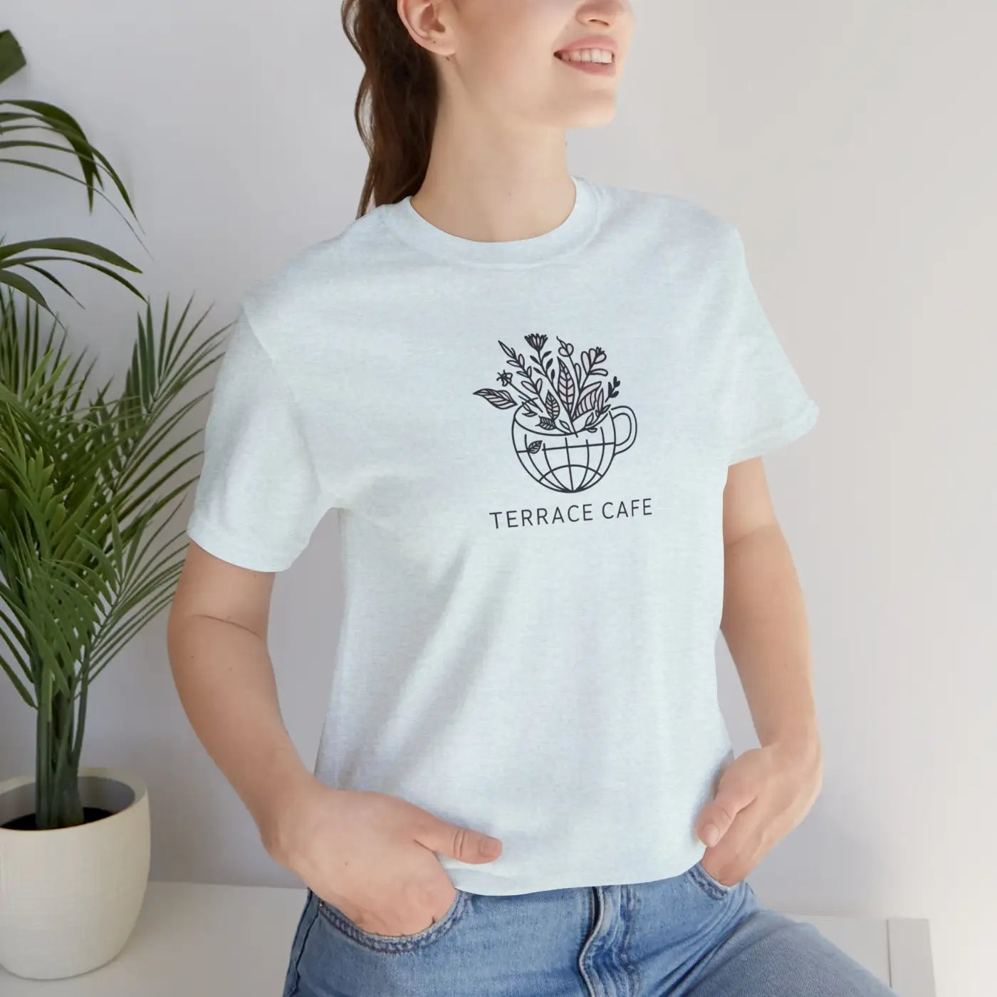 Terrace Cafe Unisex Jersey Short Sleeve Tee - Soft Cotton - DipaliZ