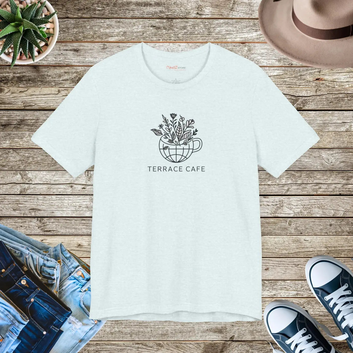 Terrace Cafe Unisex Jersey Short Sleeve Tee - Soft Cotton - DipaliZ