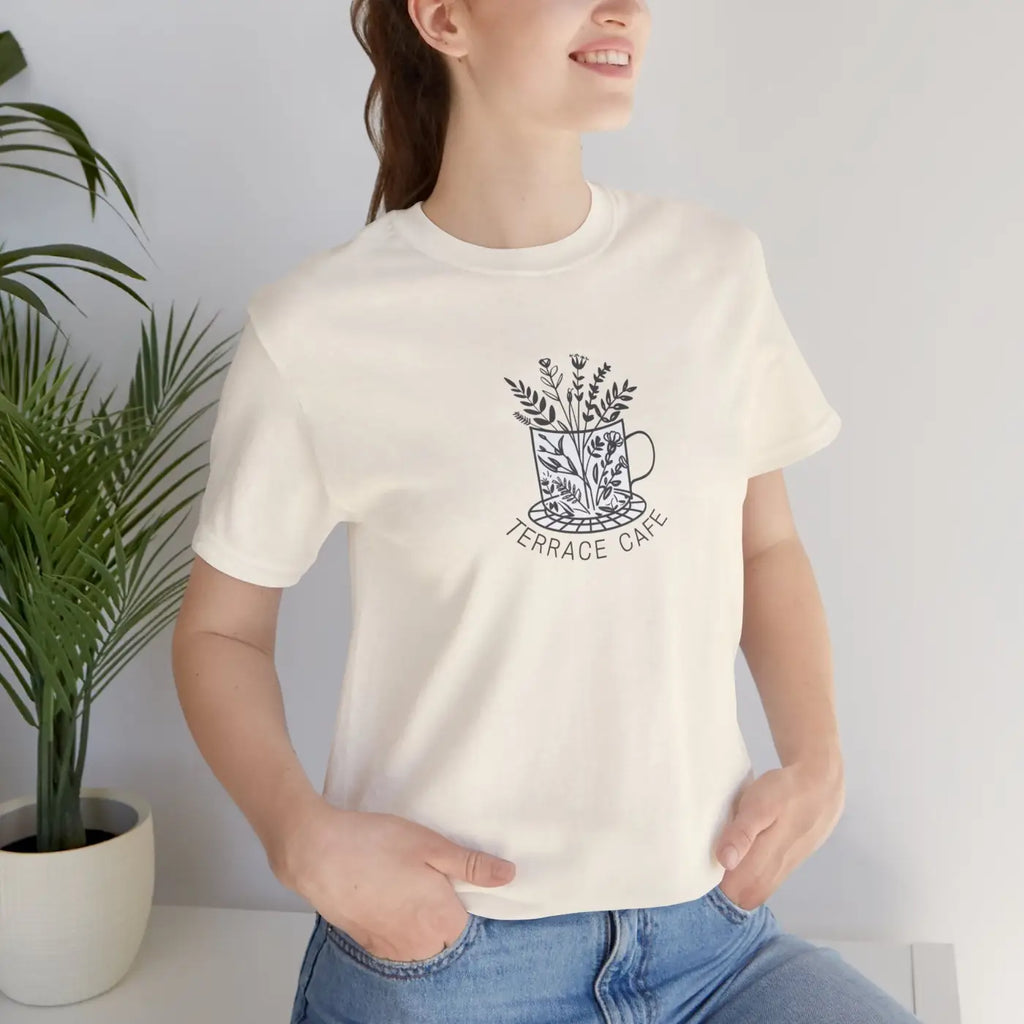 Terrace Cafe Unisex Jersey Short Sleeve Tee - Soft Cotton - DipaliZ