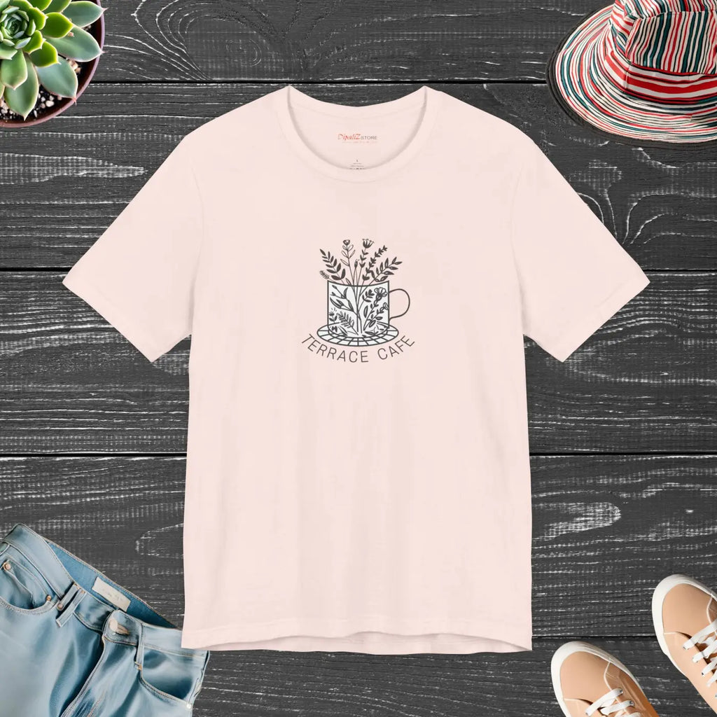 Terrace Cafe Unisex Jersey Short Sleeve Tee - Soft Cotton - DipaliZ