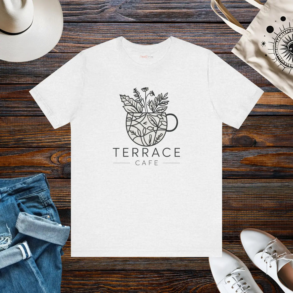 Terrace Cafe Unisex Jersey Short Sleeve Tee - Comfort Fit - DipaliZ