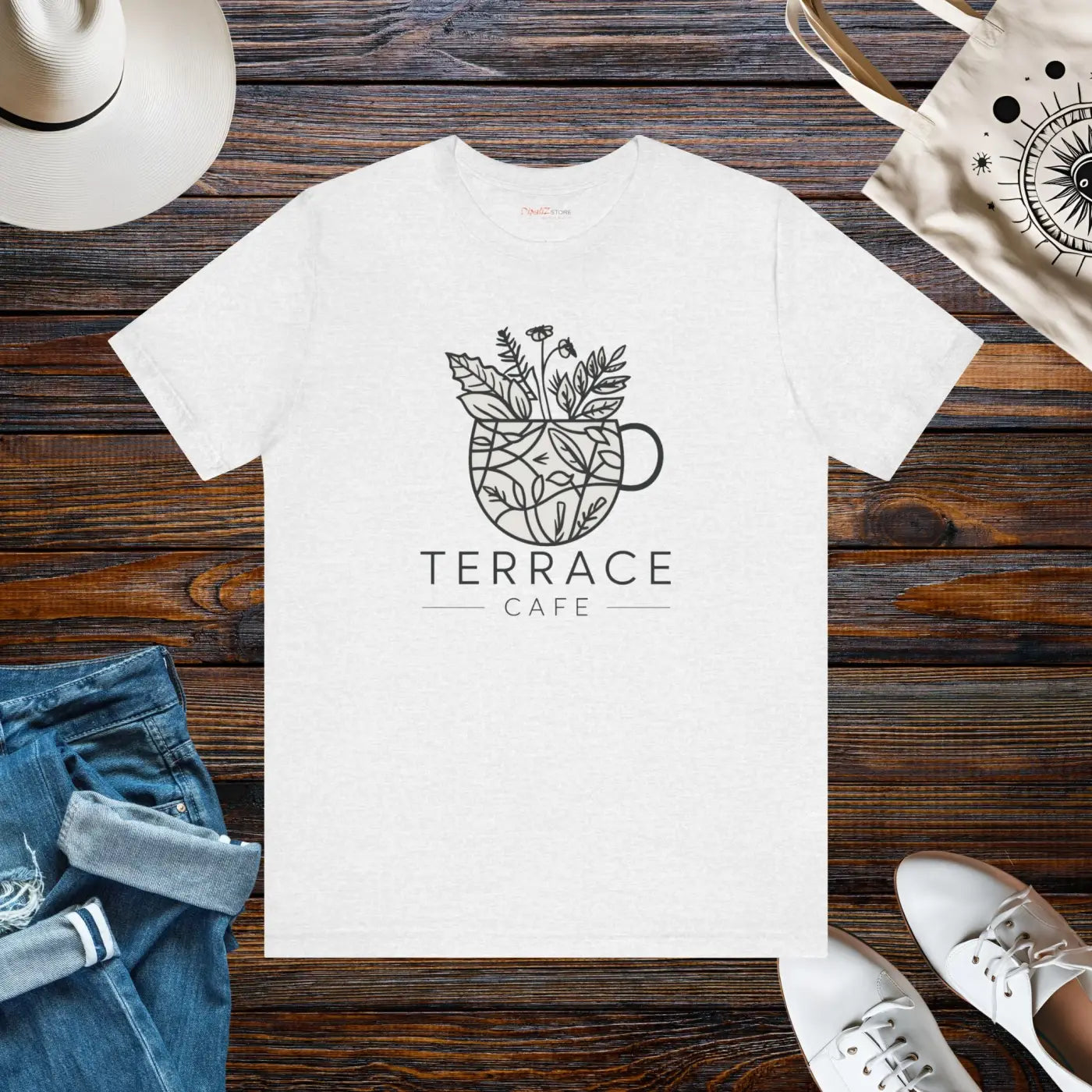 Terrace Cafe Unisex Jersey Short Sleeve Tee - Comfort Fit - DipaliZ