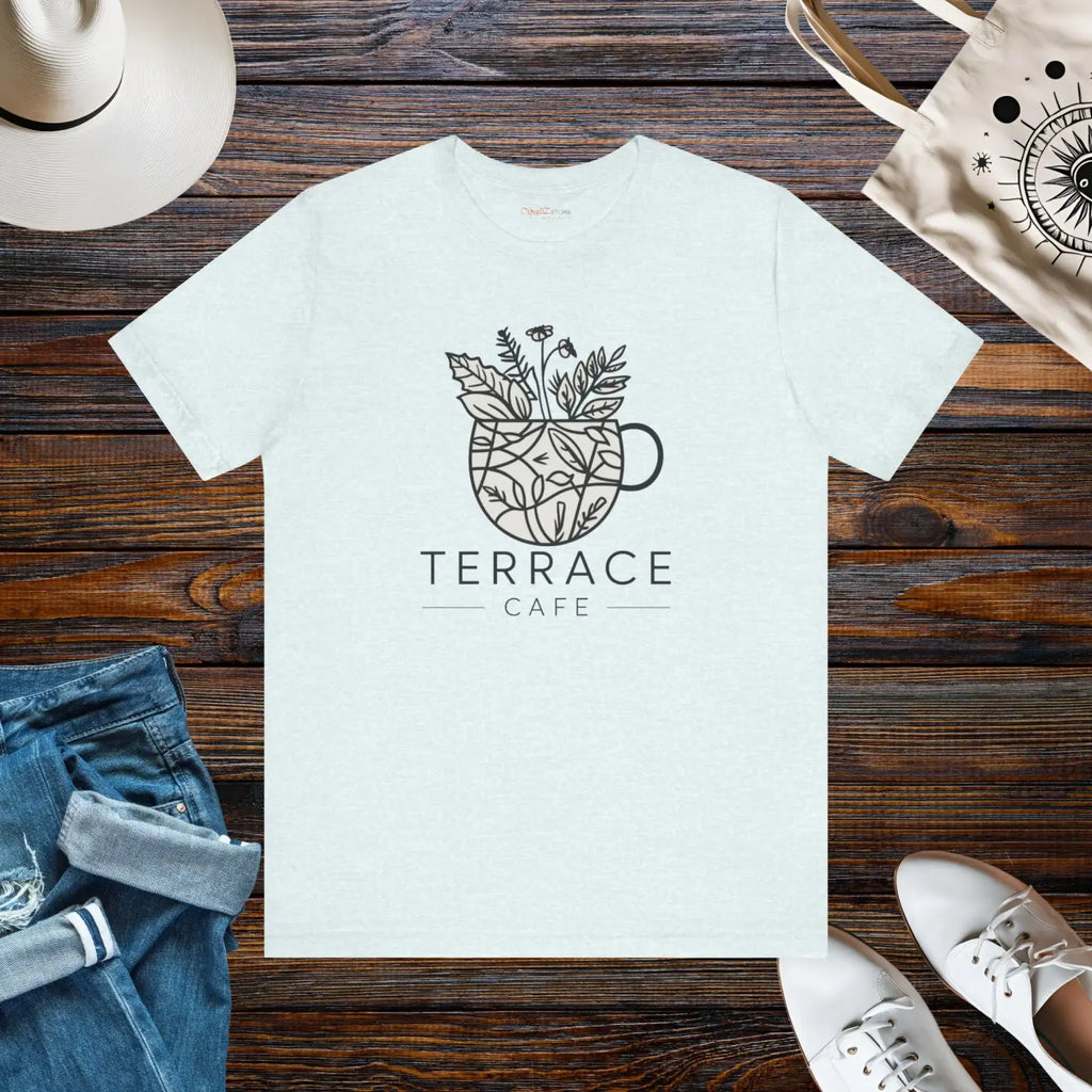 Terrace Cafe Unisex Jersey Short Sleeve Tee - Comfort Fit - DipaliZ