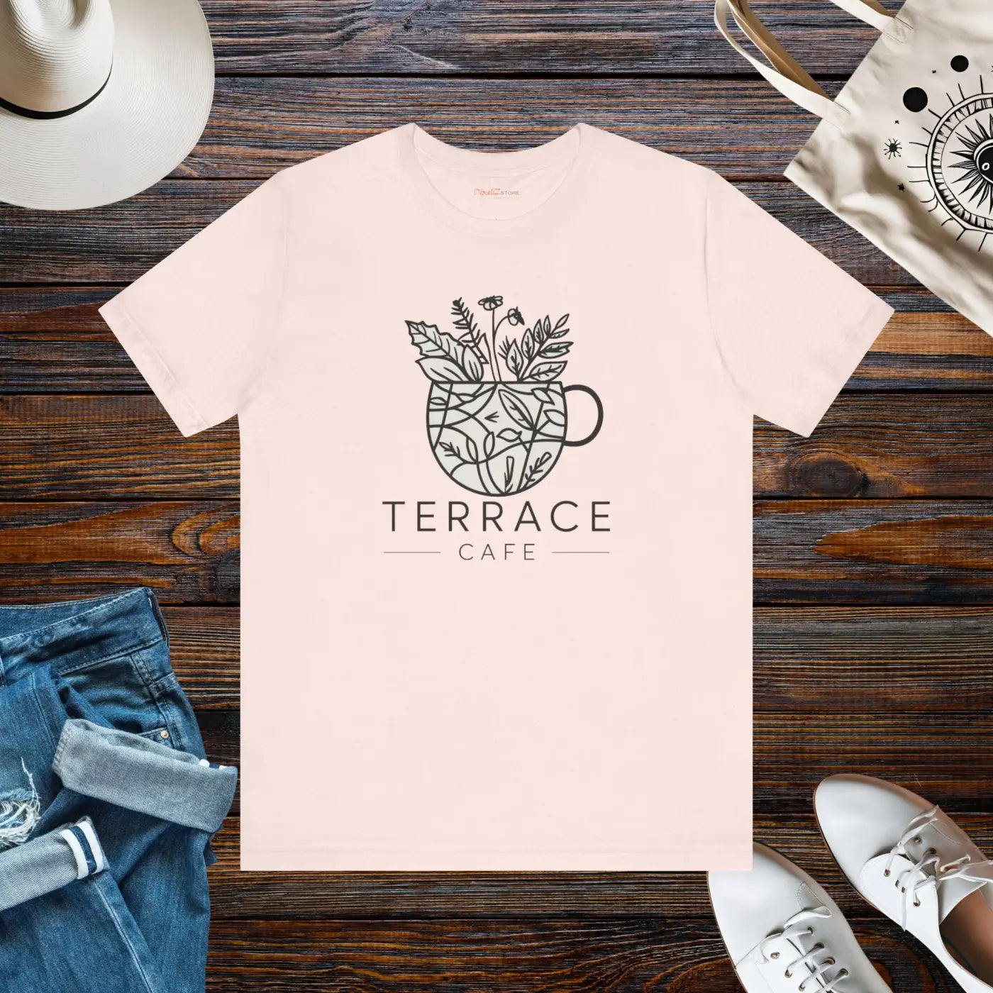 Terrace Cafe Unisex Jersey Short Sleeve Tee - Comfort Fit - DipaliZ