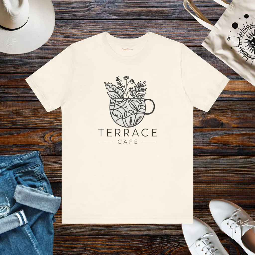 Terrace Cafe Unisex Jersey Short Sleeve Tee - Comfort Fit - DipaliZ