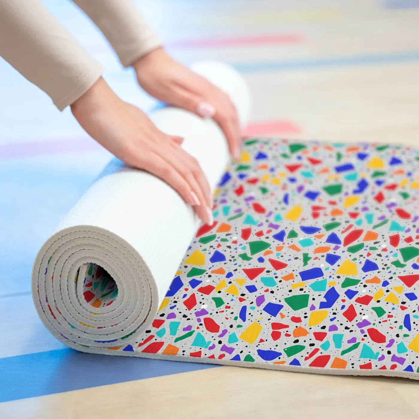 Foam Yoga Mat - Terrazzo Confetti Slip Comfort - DipaliZ