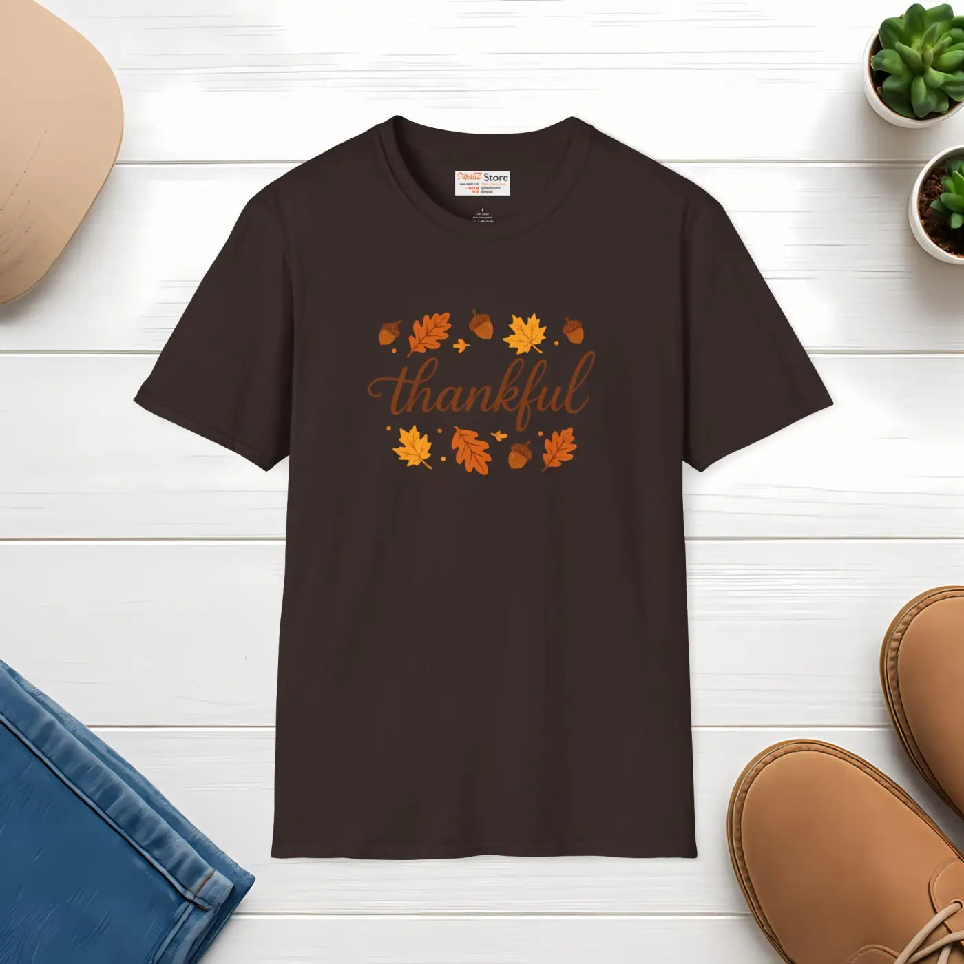 Thankful Autumn Tee - Cozy Fall Fashion Gift - DipaliZ