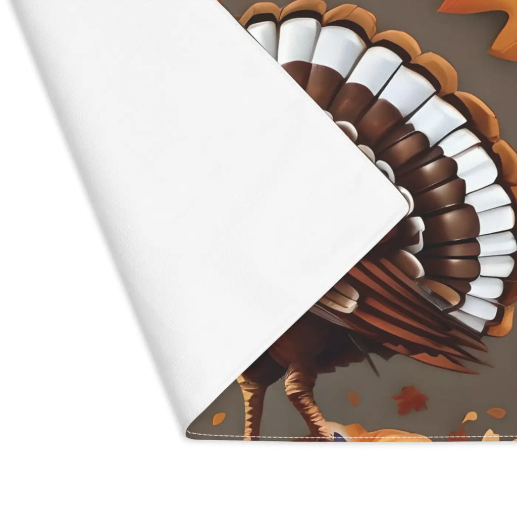 Thanksgiving Turkey Cotton Placemat - Autumn Leaves Design - DipaliZ
