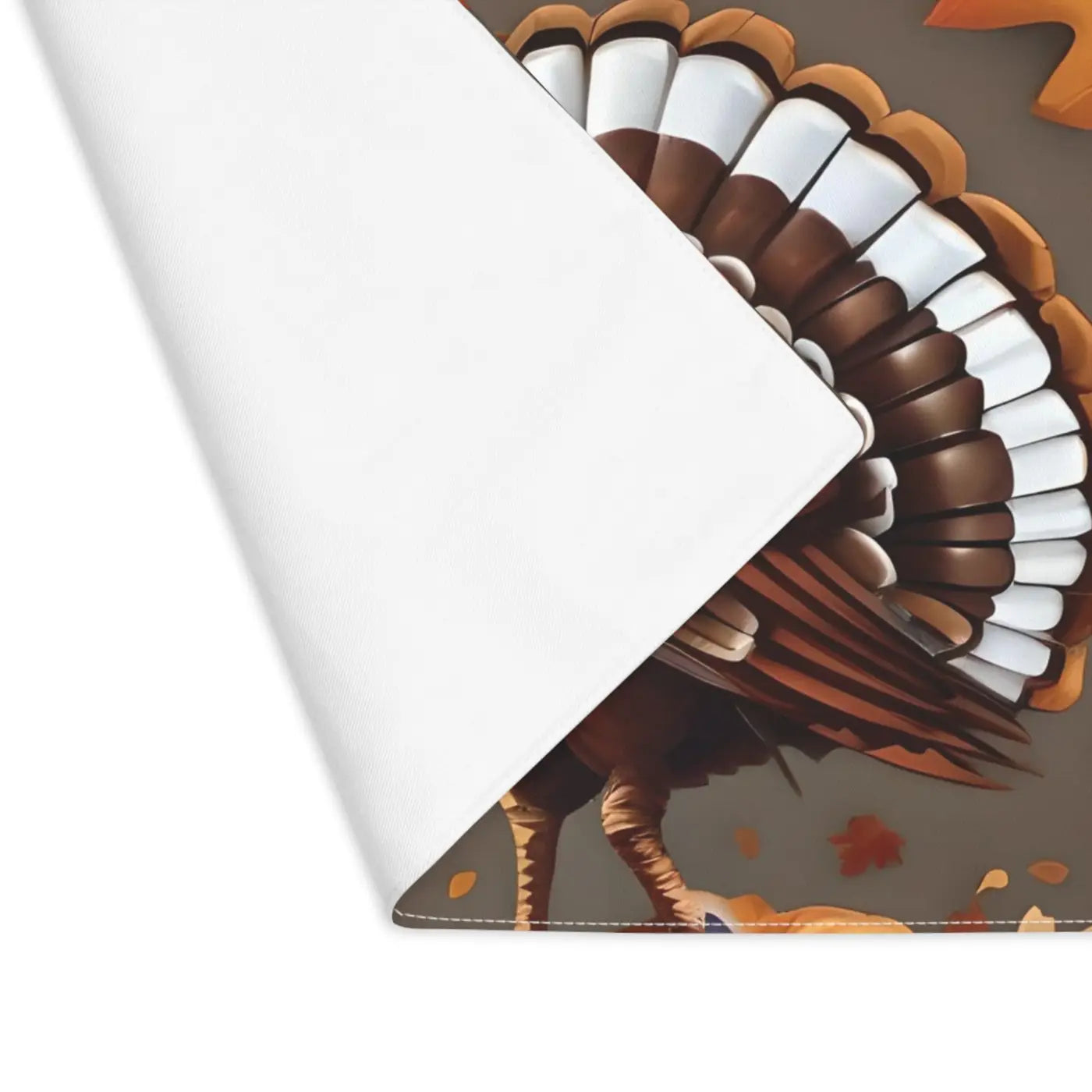 Thanksgiving Turkey Cotton Placemat - Autumn Leaves Design - DipaliZ