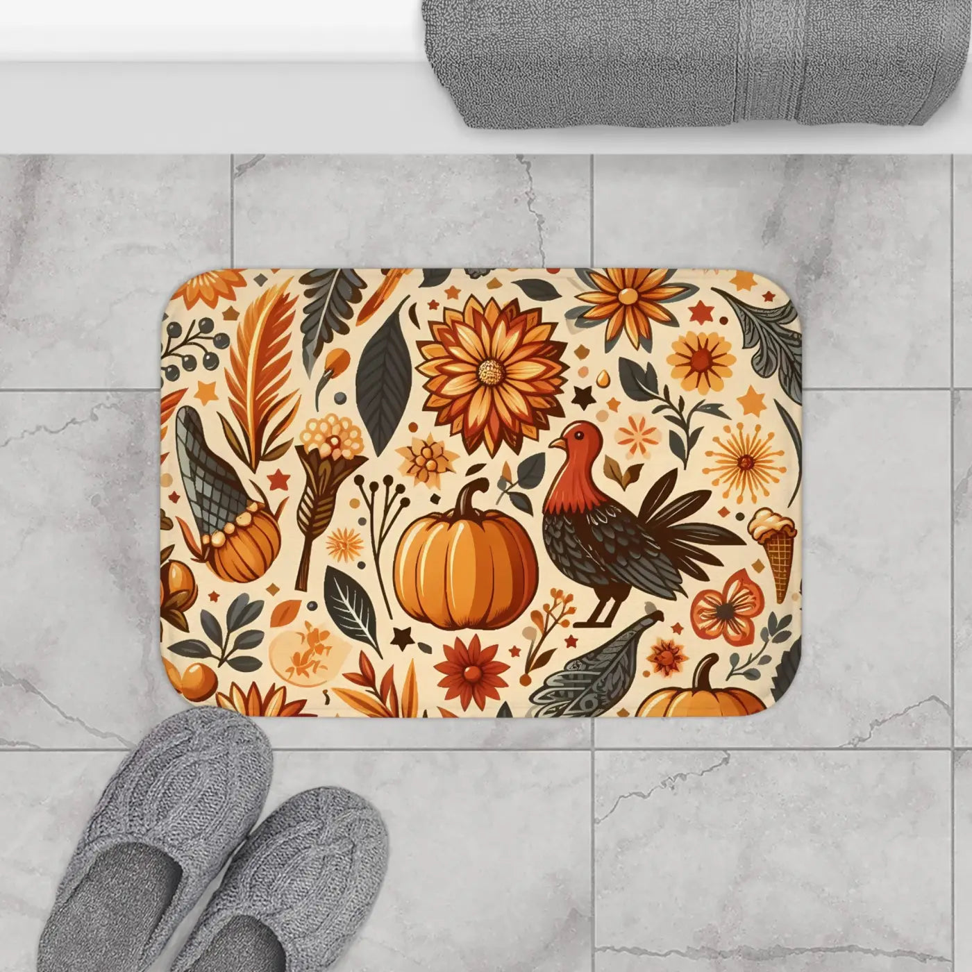 Thanksgiving Turkey Bath Mat - Anti-Slip Comfort - DipaliZ
