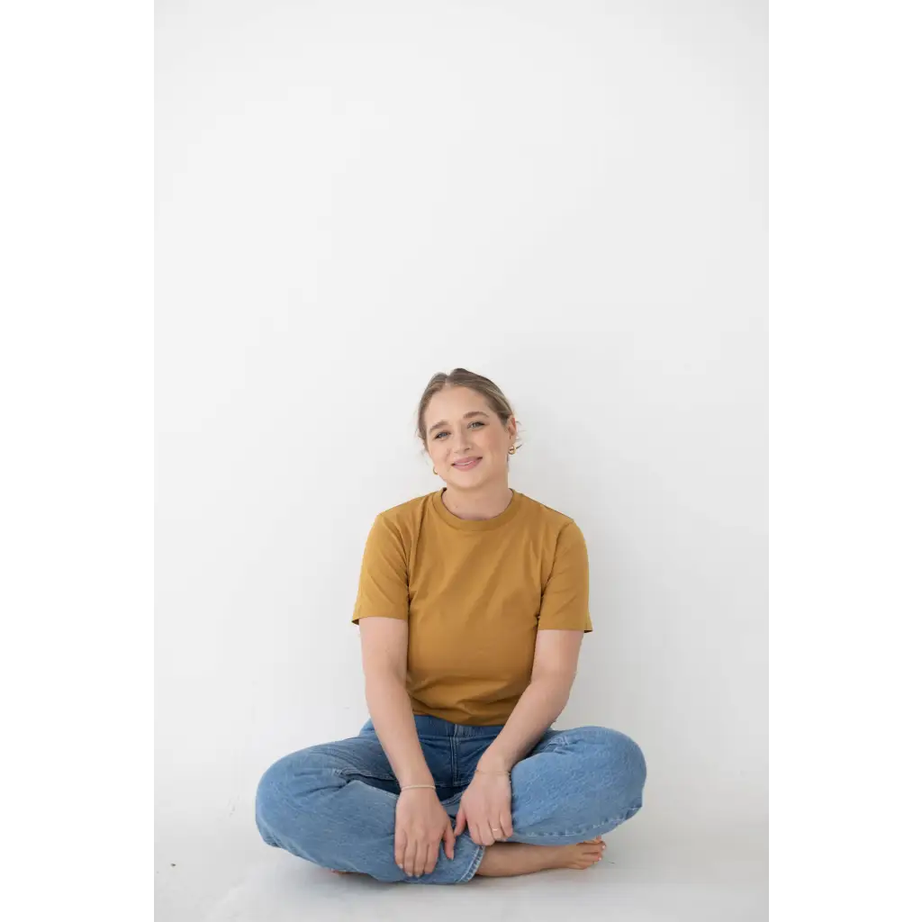 The Mom Tee in Almond