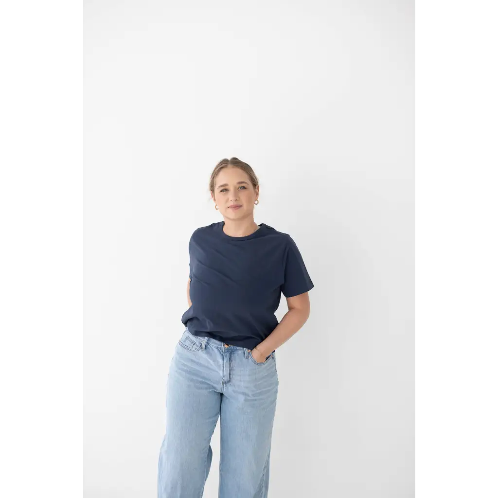 The Mom Tee in Navy