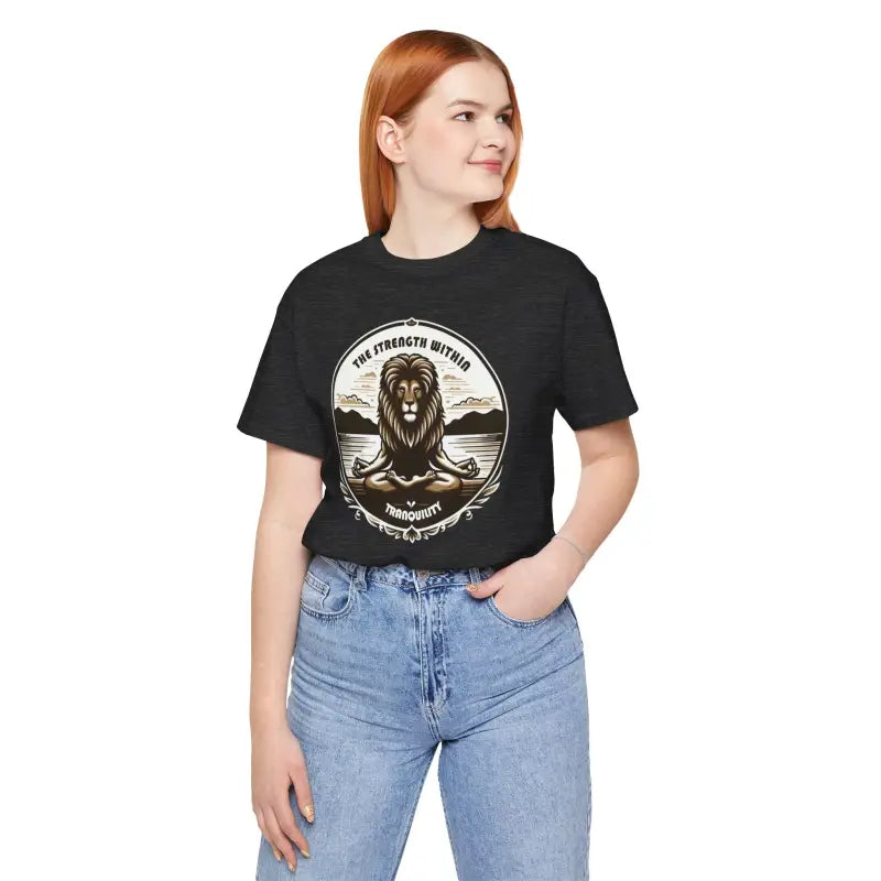 Yoga Unisex Jersey Cotton Tee - Lion Energy Style - DipaliZ