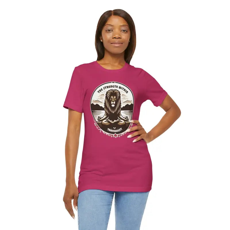 Yoga Unisex Jersey Cotton Tee - Lion Energy Style - DipaliZ