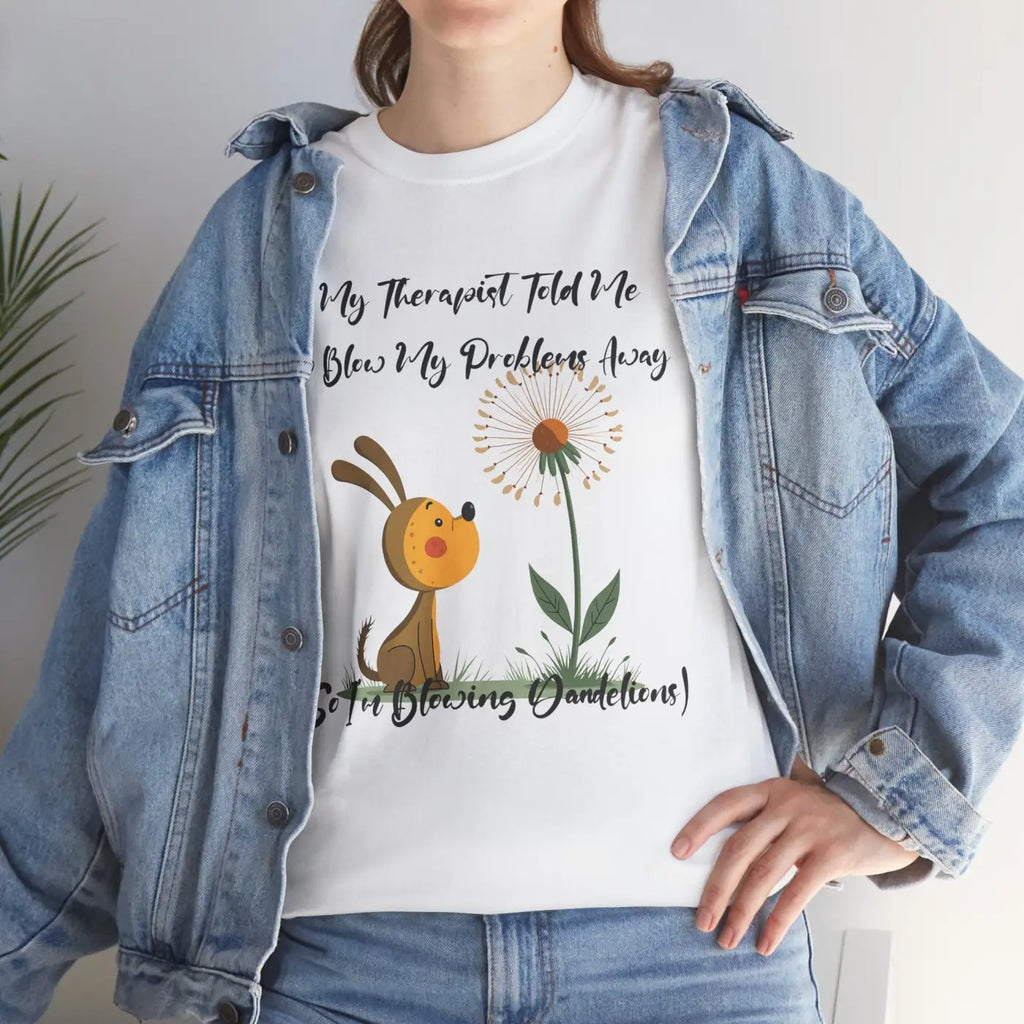 Unisex Heavy Cotton Tee - Blow Your Troubles Away - DipaliZ