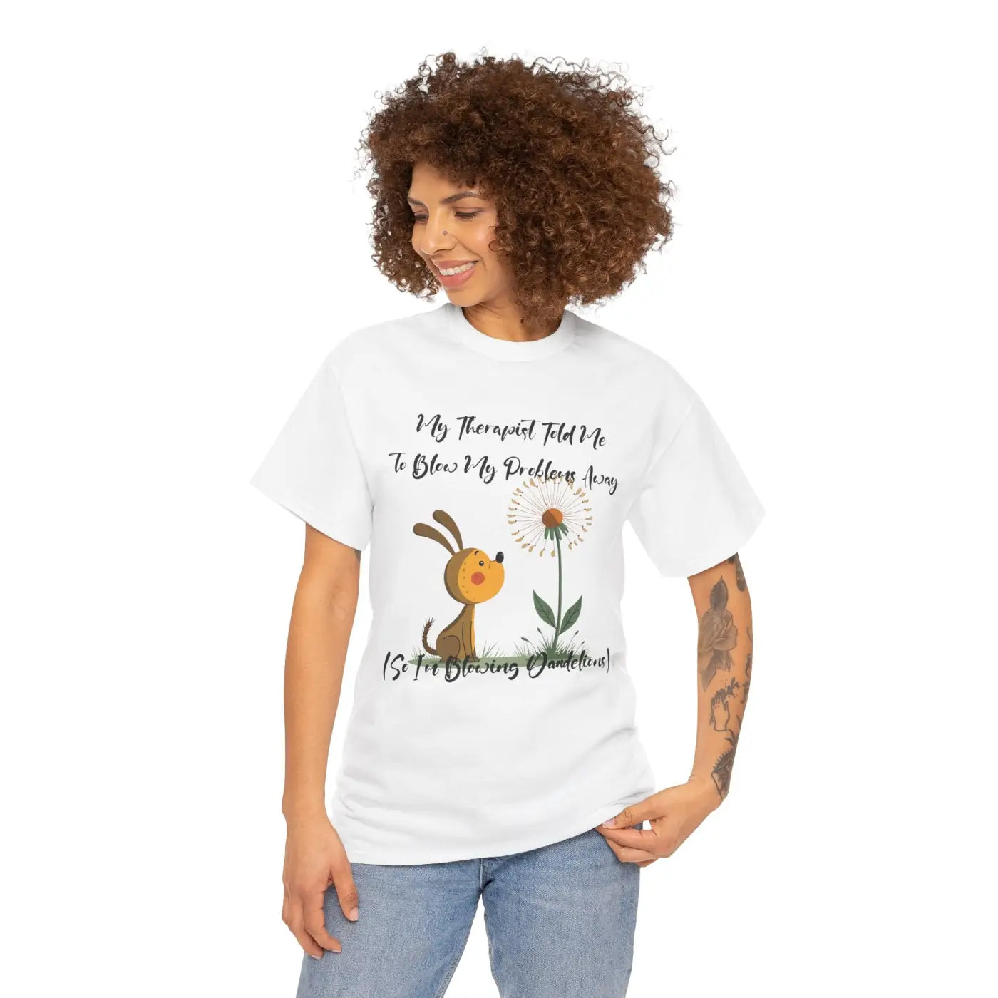 Unisex Heavy Cotton Tee - Blow Your Troubles Away - DipaliZ