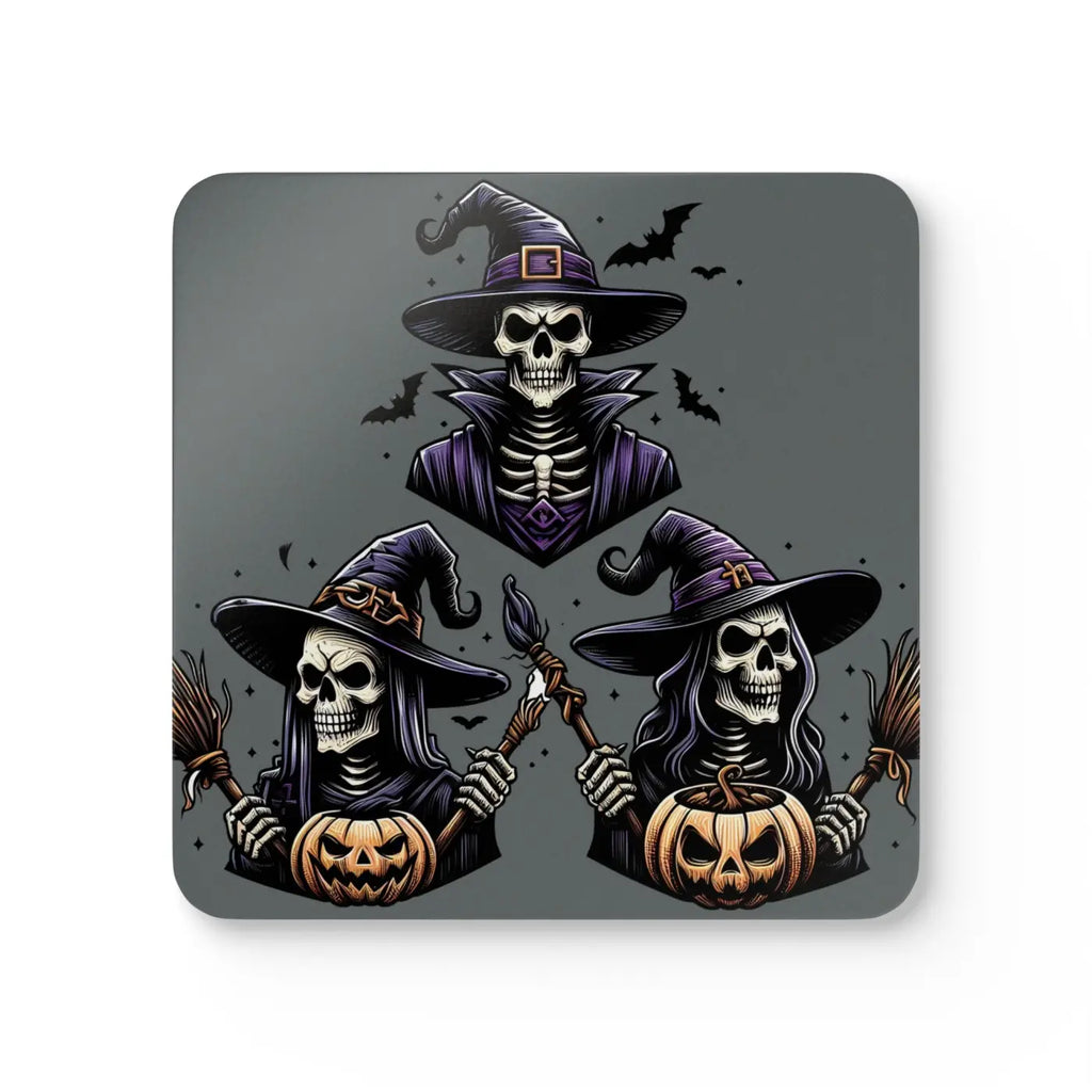 Corkwood Coaster Set - Three Spooky Witches High-Gloss MDF - DipaliZ