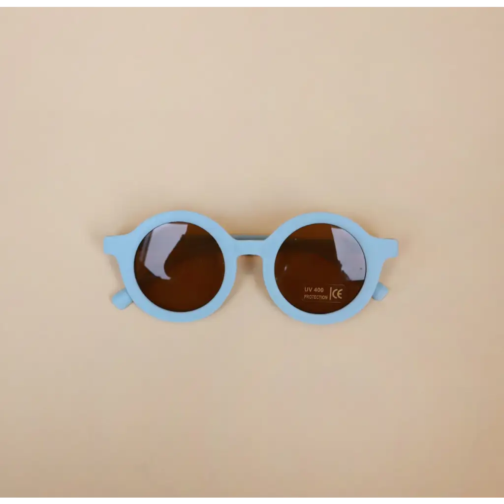 Toddler/Baby Round Retro Sunglasses, UV400 | Sky Blue