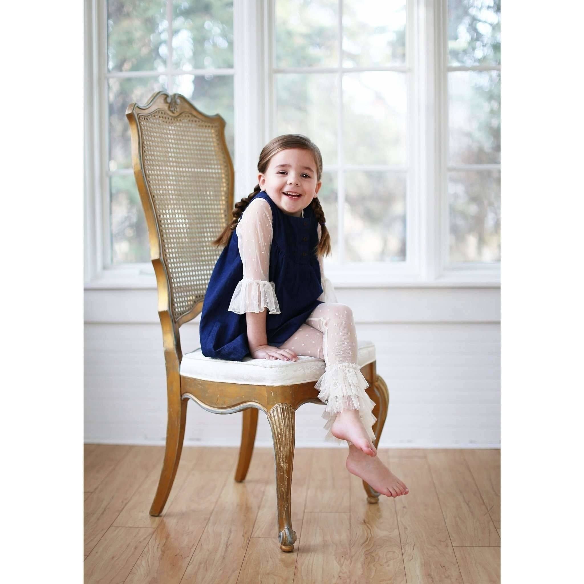 Dainty Lace Mid Sleeve Single Ruffle Shirt