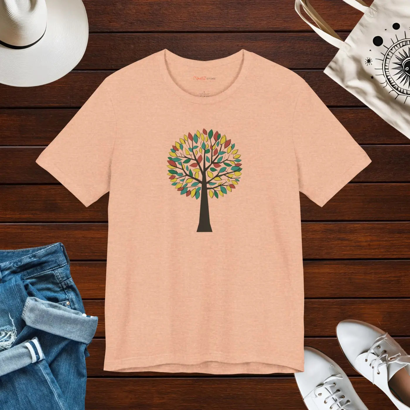 Colorful Tree Design Unisex Jersey Short Sleeve Tee - DipaliZ