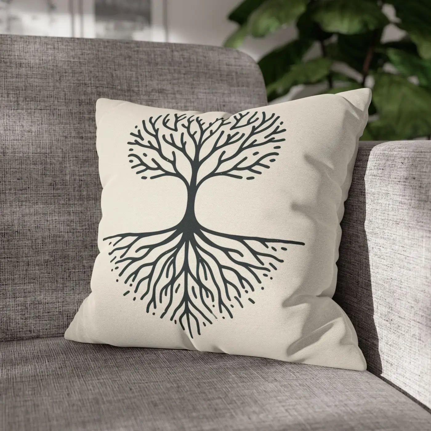 Nature Life Decorative Pillowcase - Tree Motif for Cozy Vibes - DipaliZ