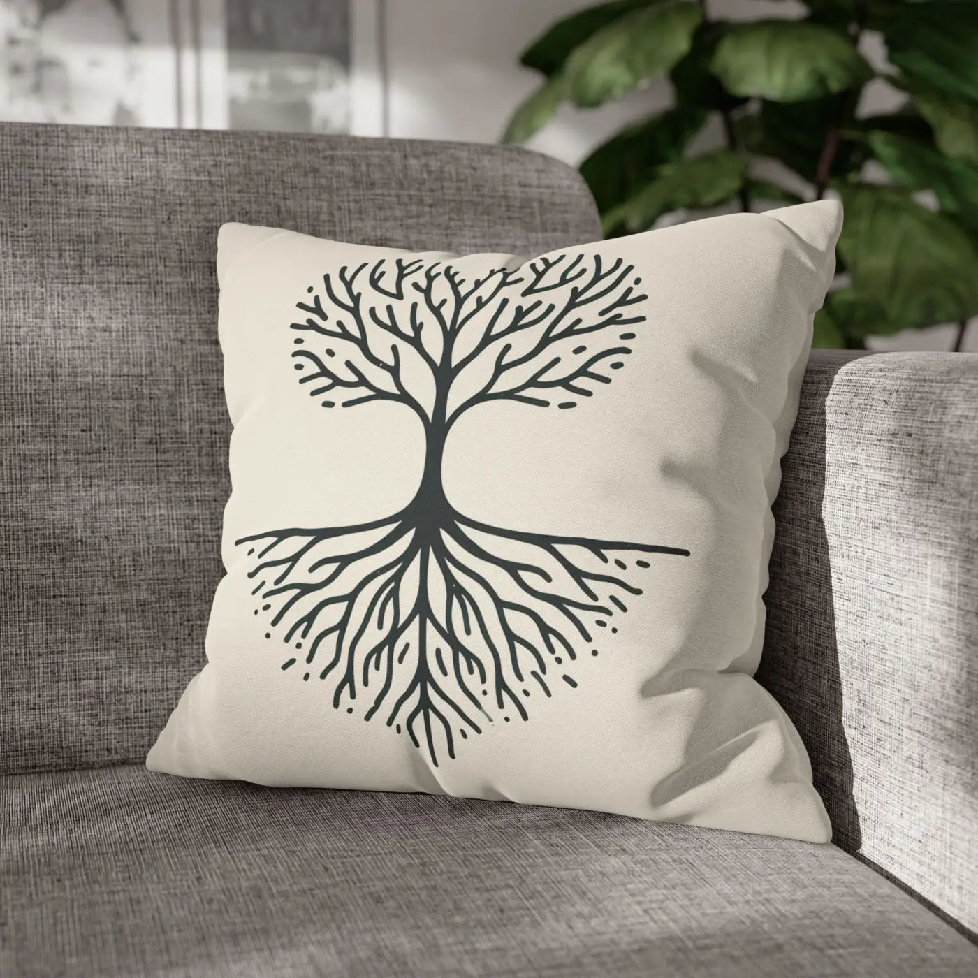 Nature Life Decorative Pillowcase - Tree Motif for Cozy Vibes - DipaliZ