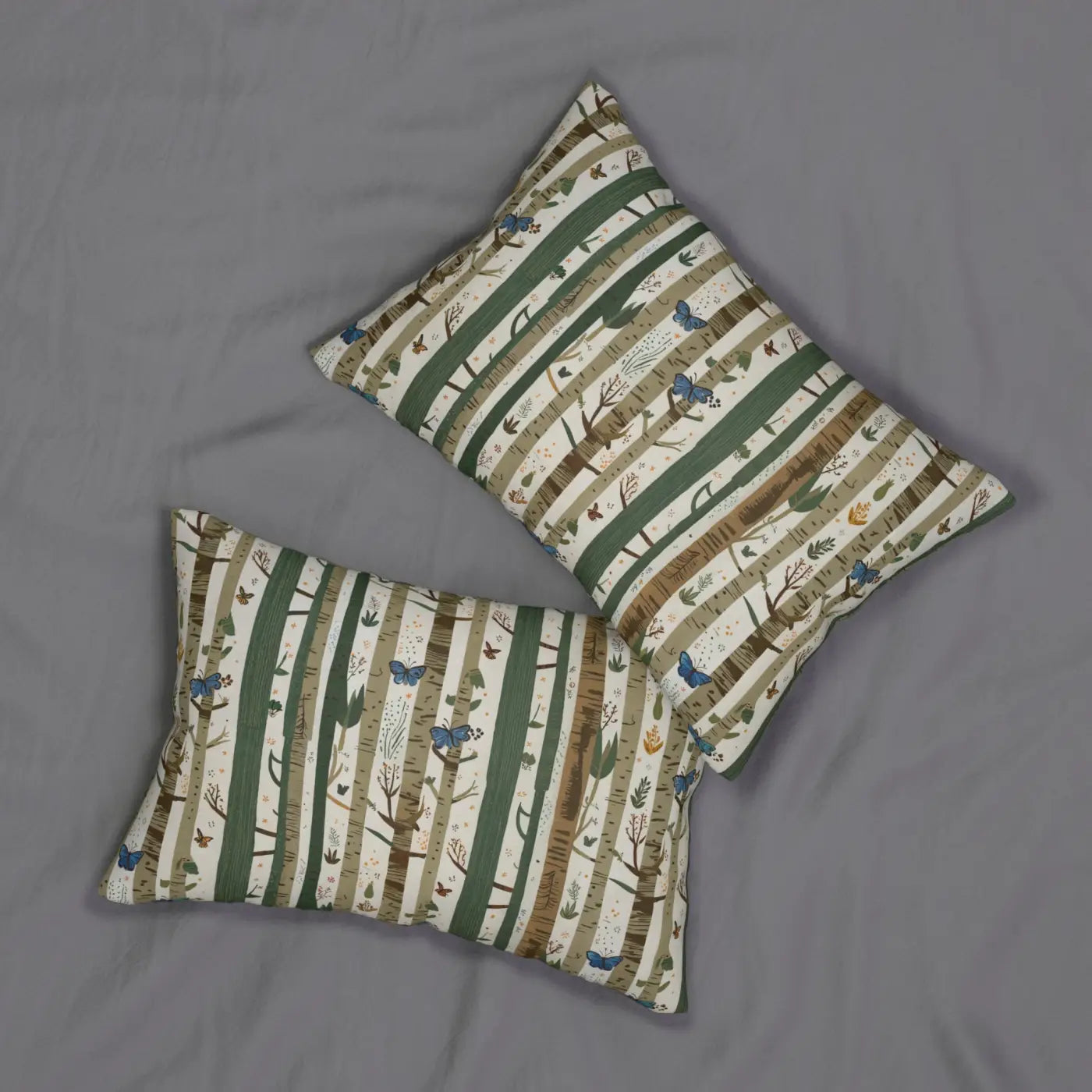 Nature's Comfy Touch Trees and Butterflies Lumbar Pillow - DipaliZ