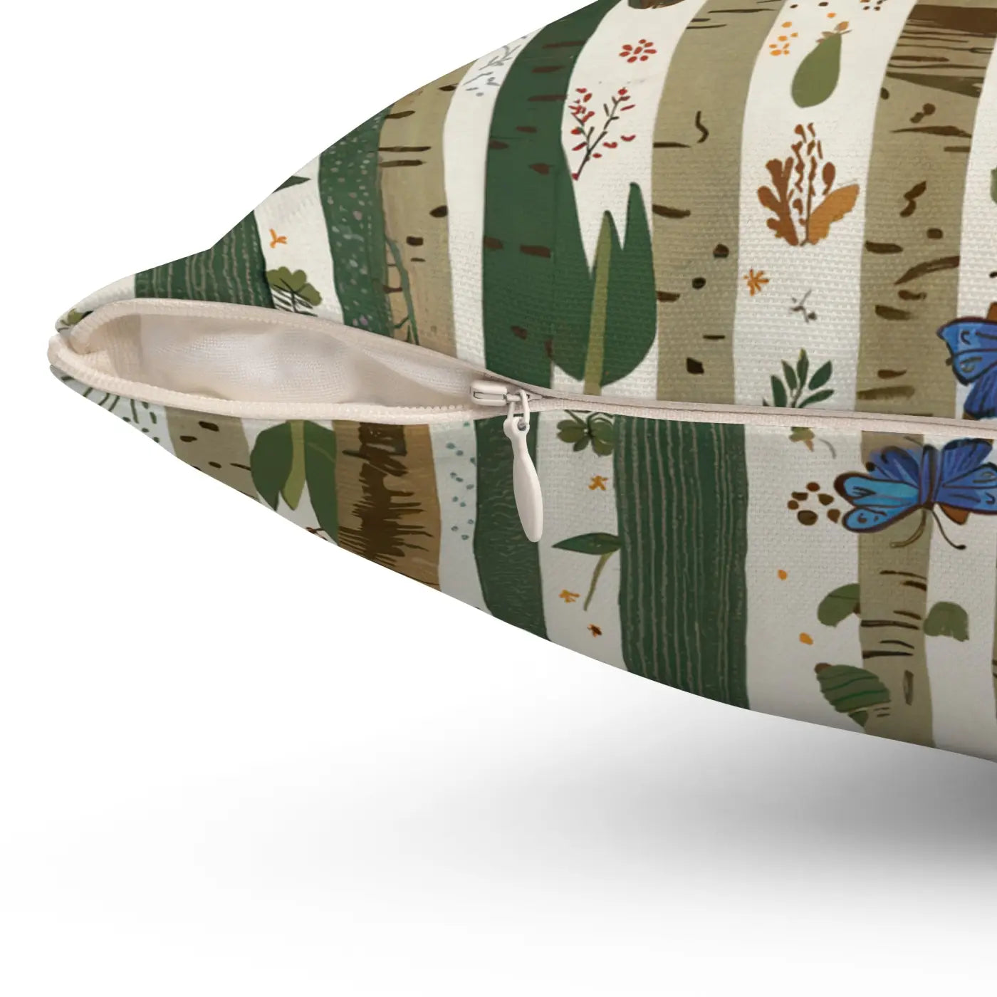 Cozy Tree Trunks Square Pillow - Polyester Forest Decor - DipaliZ