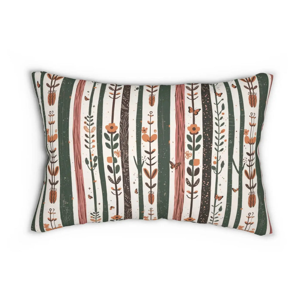 Nature Lumbar Pillow - Plants and Flowers Design - DipaliZ