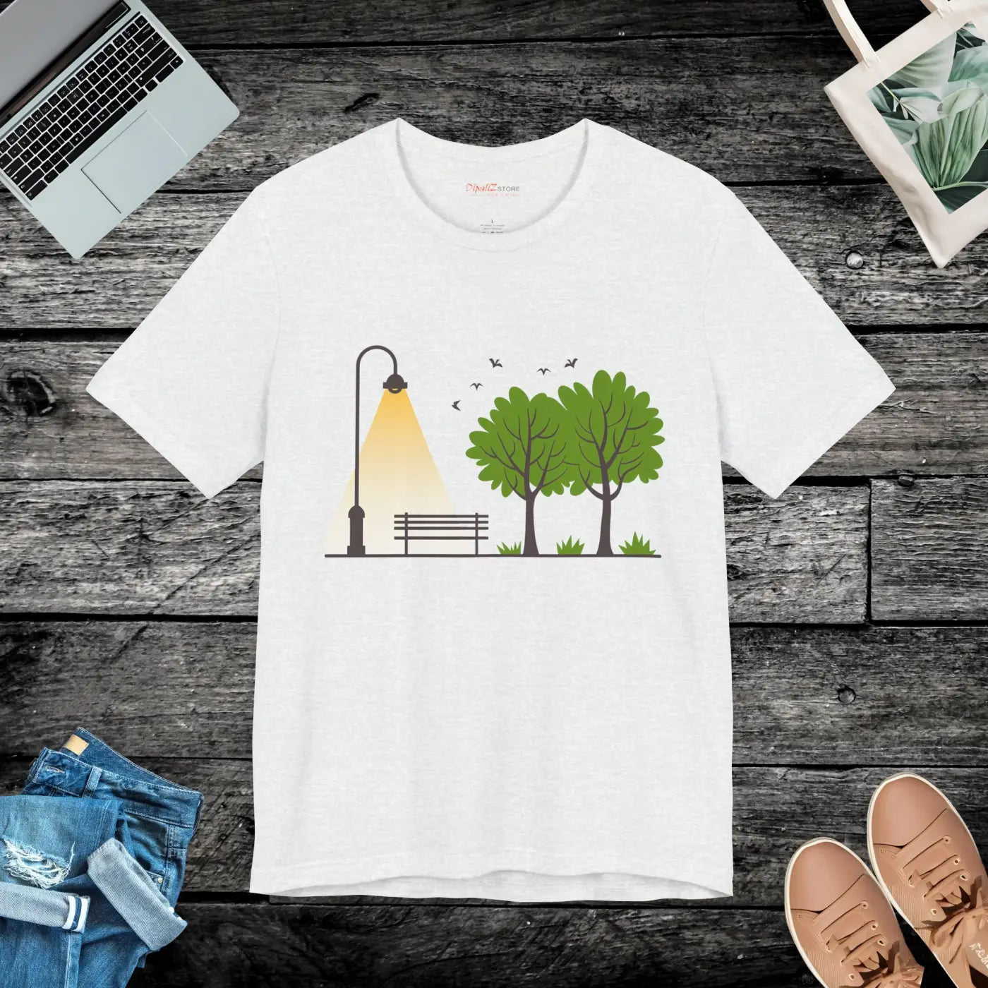Unisex Jersey Short Sleeve Tee - Lamp Post Design - DipaliZ