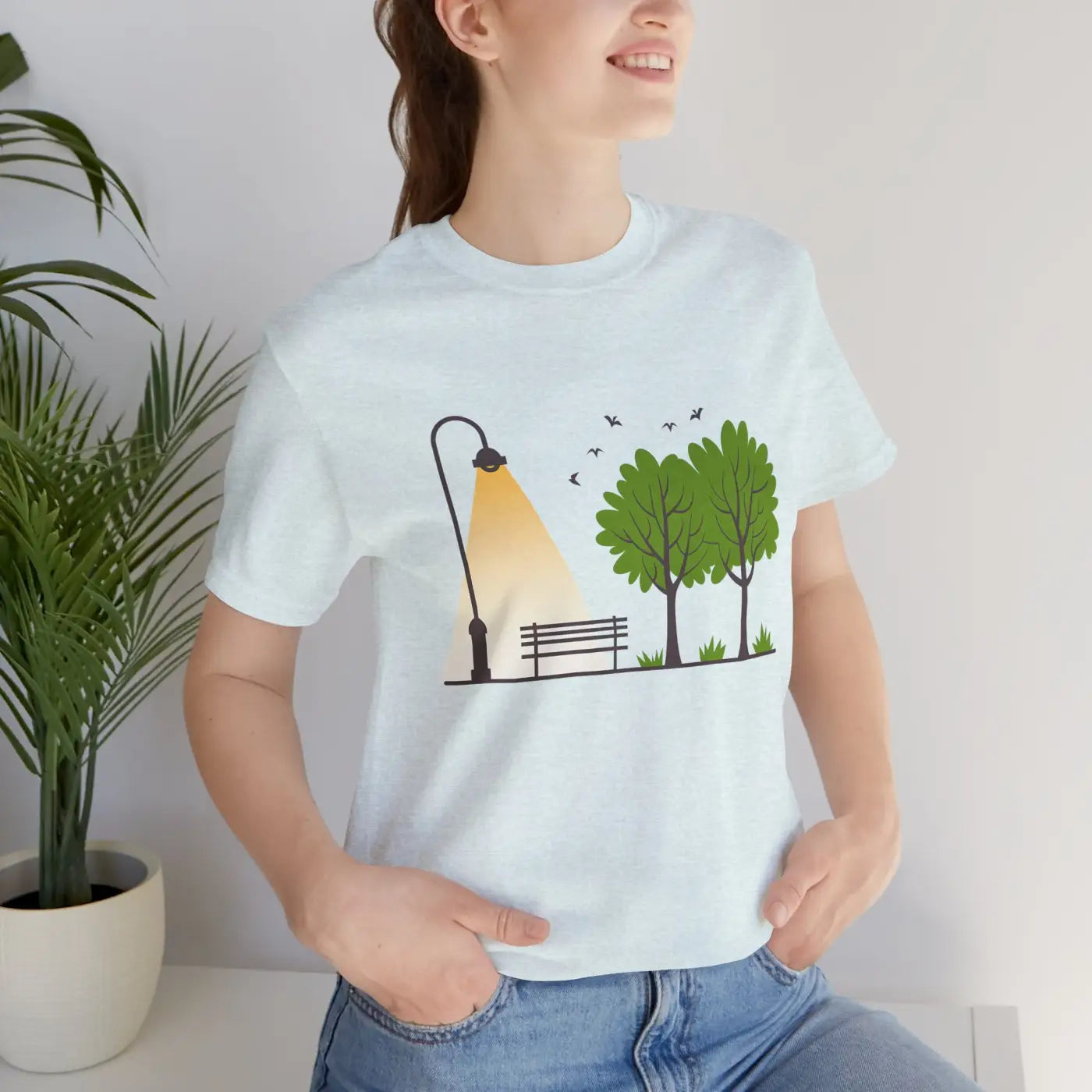 Unisex Jersey Short Sleeve Tee - Lamp Post Design - DipaliZ