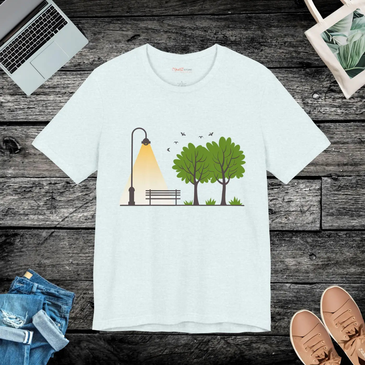 Unisex Jersey Short Sleeve Tee - Lamp Post Design - DipaliZ