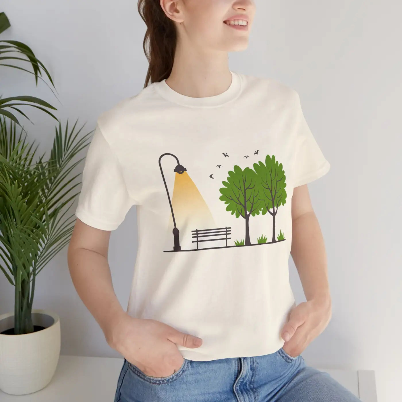 Unisex Jersey Short Sleeve Tee - Lamp Post Design - DipaliZ