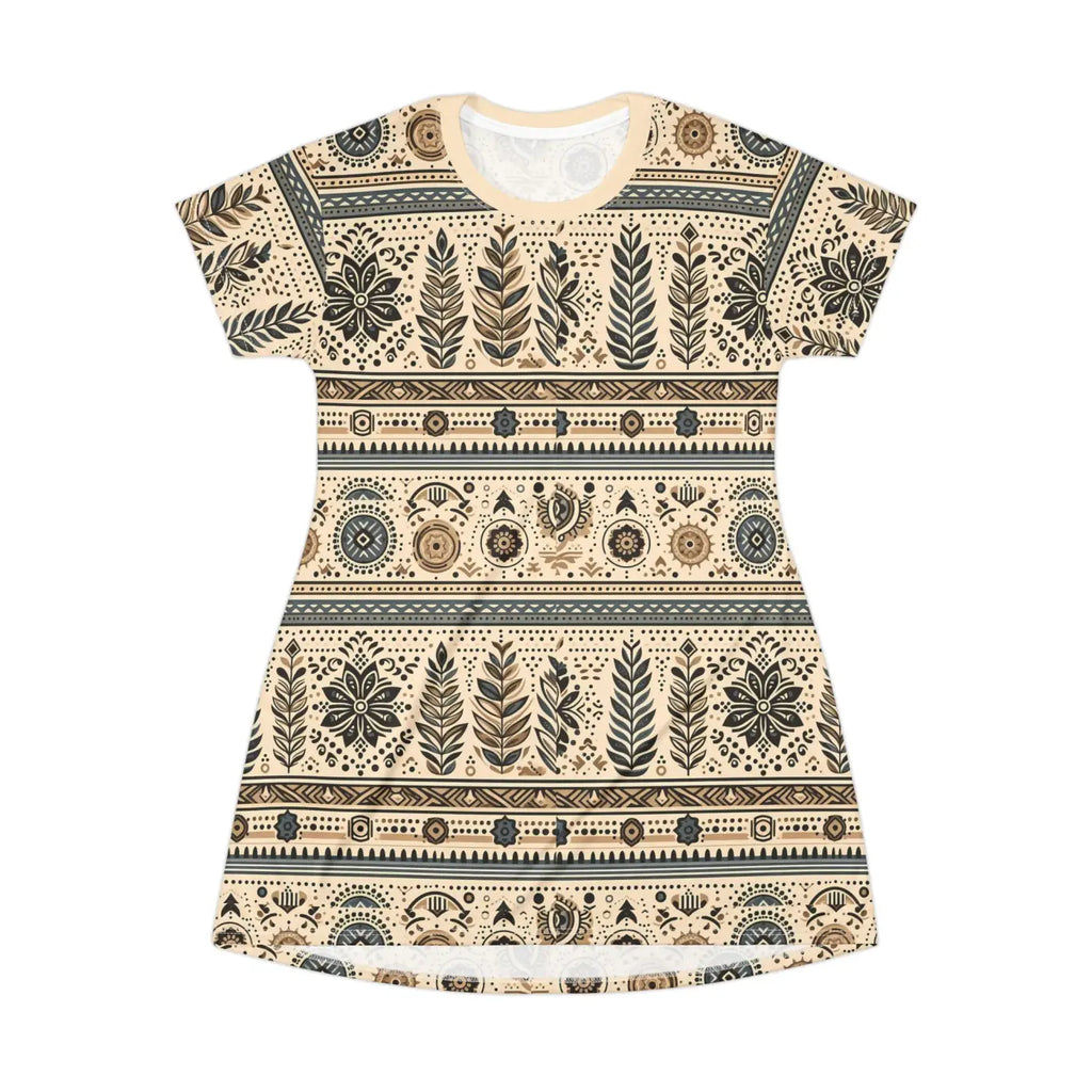 Trees Pattern T-Shirt Dress - Stylish Everyday Wear - DipaliZ