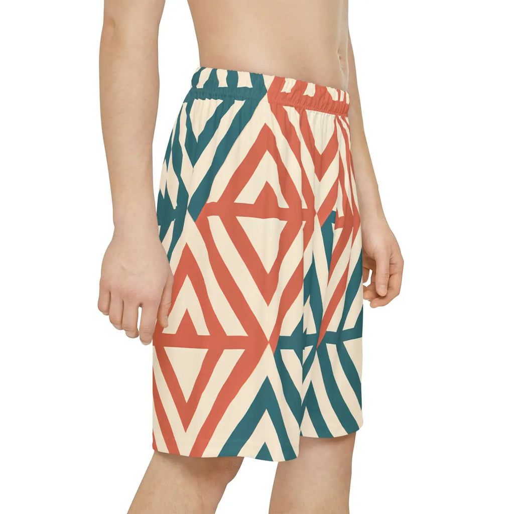 Geometric Men's Sports Shorts - Quick Dry Active Wear - DipaliZ