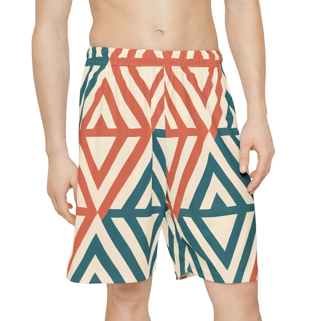 Geometric Men's Sports Shorts - Quick Dry Active Wear - DipaliZ