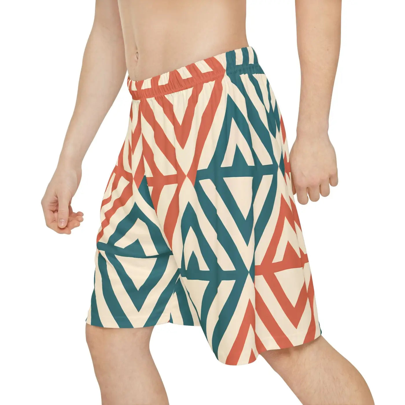 Geometric Men's Sports Shorts - Quick Dry Active Wear - DipaliZ