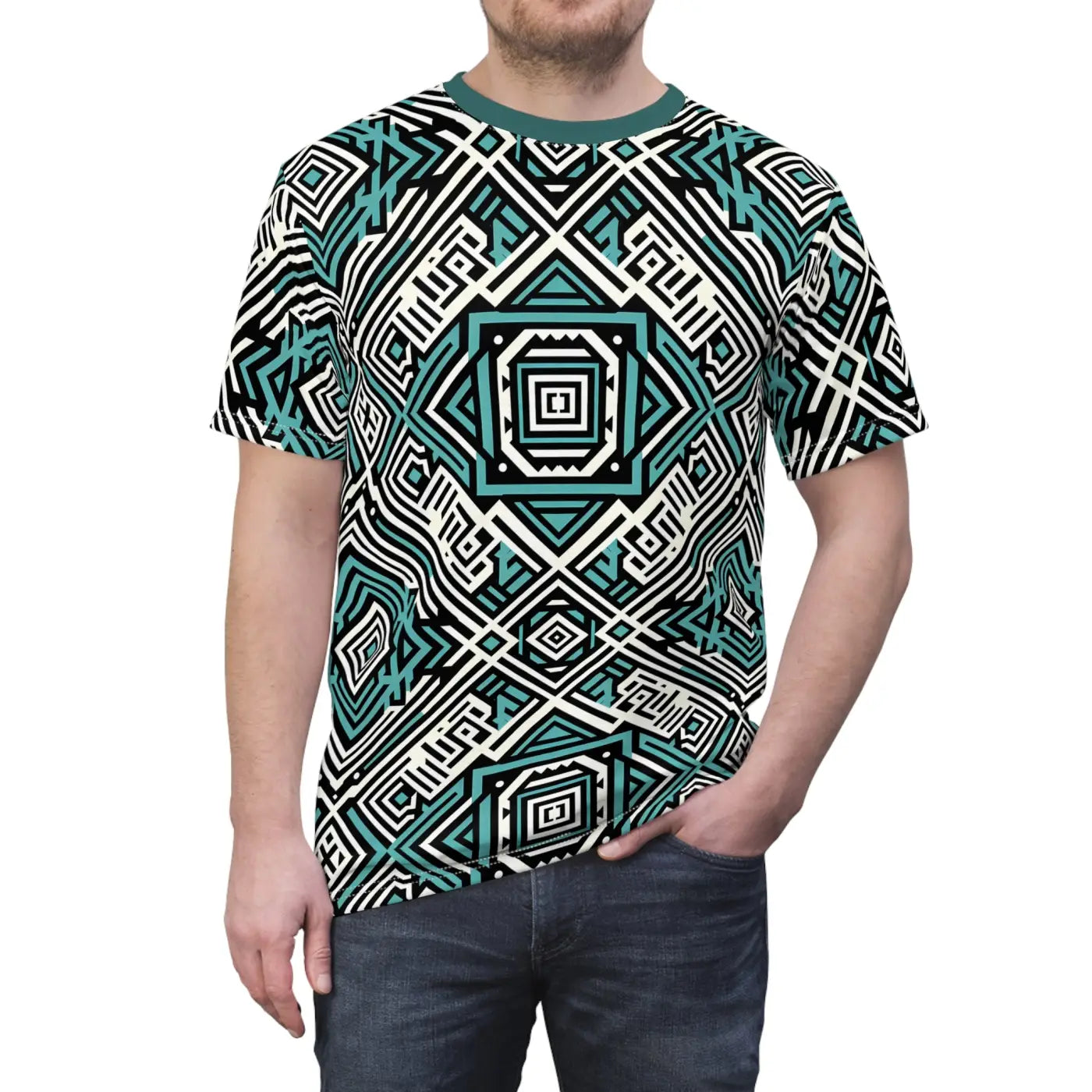 Trendy Geometric Unisex Tee - Vibrant Summer Style - DipaliZ