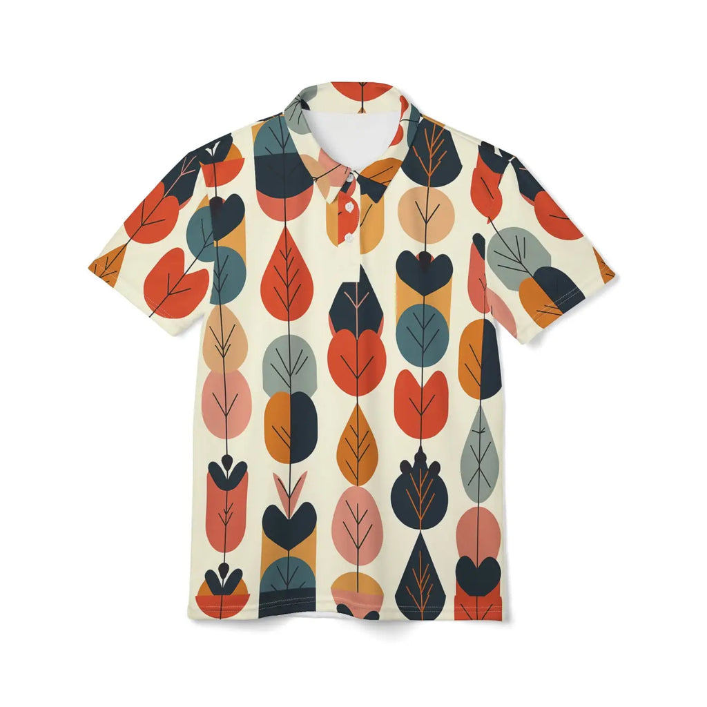 Unisex Polo Shirt - Bold Leaf Print Quick-Drying - DipaliZ