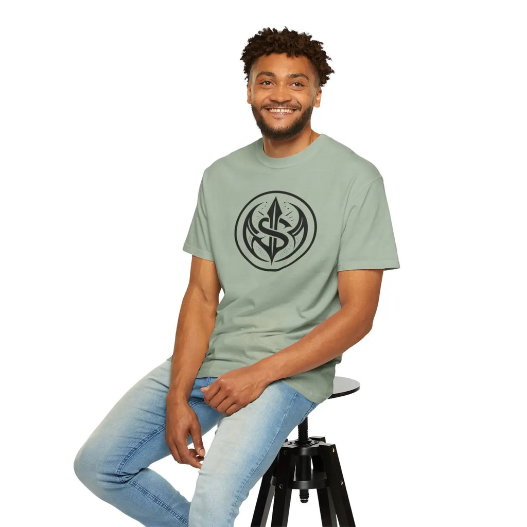 Tribal Spear Crest Tee - Relaxed Fit Garment Dyed - DipaliZ