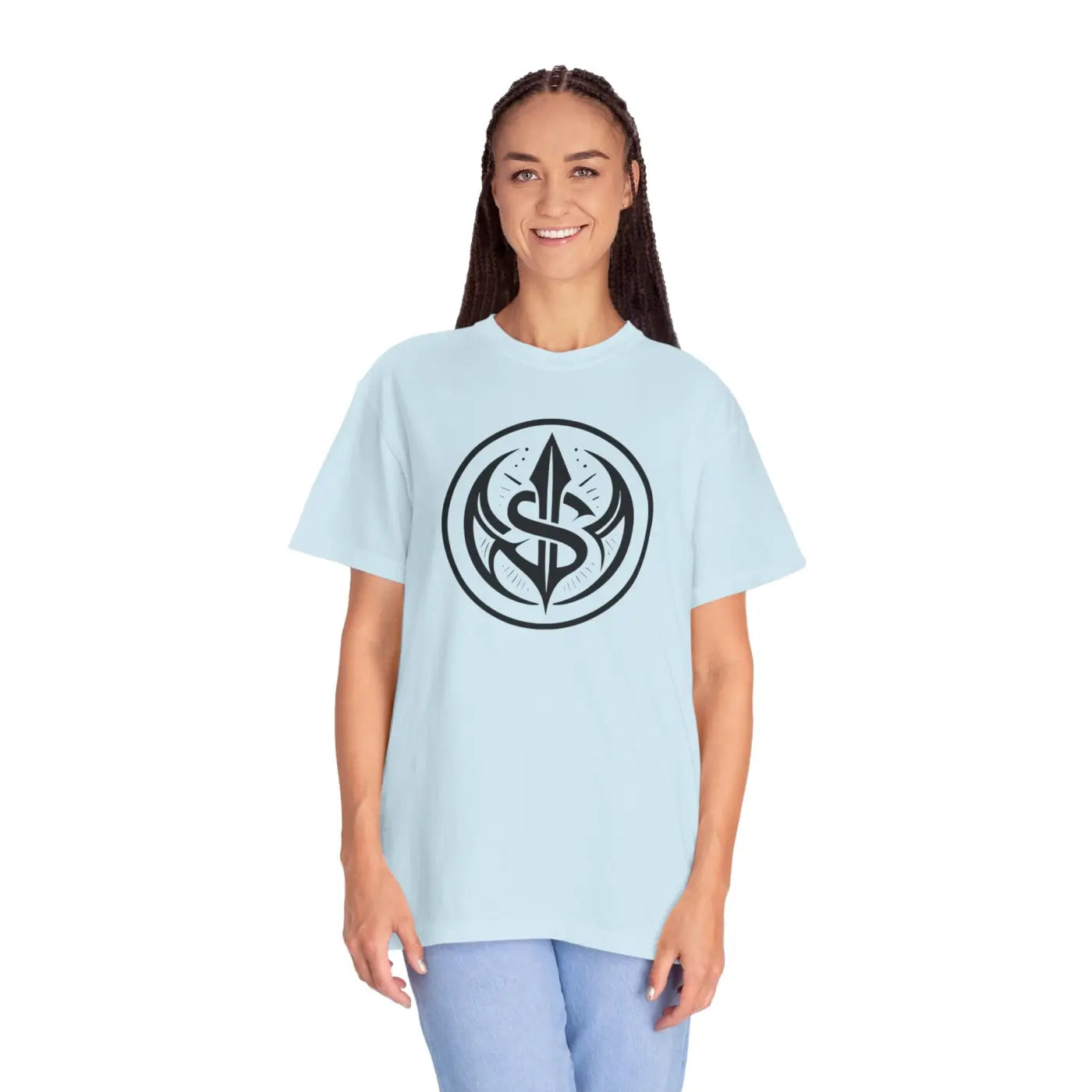 Tribal Spear Crest Tee - Relaxed Fit Garment Dyed - DipaliZ