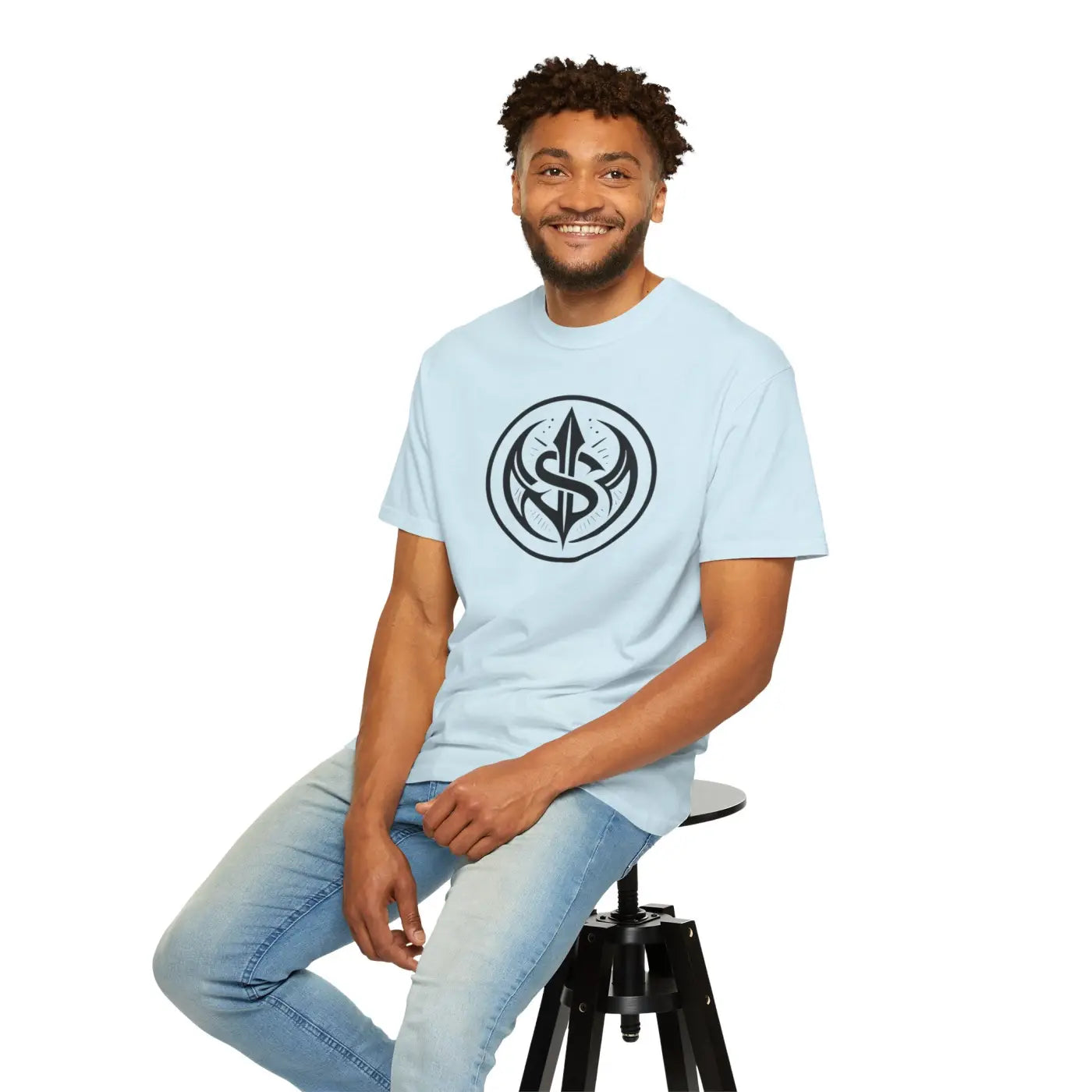 Tribal Spear Crest Tee - Relaxed Fit Garment Dyed - DipaliZ