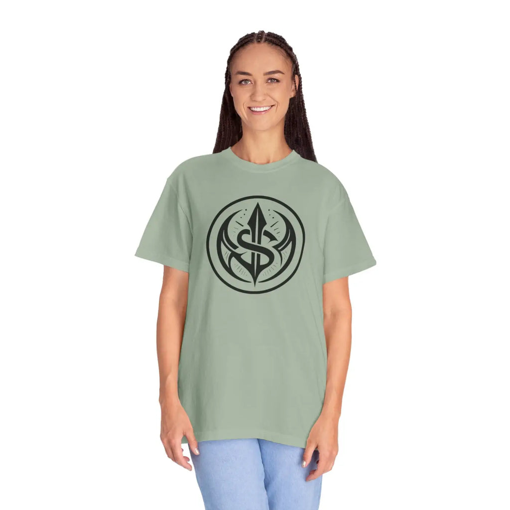 Tribal Spear Crest Tee - Relaxed Fit Garment Dyed - DipaliZ