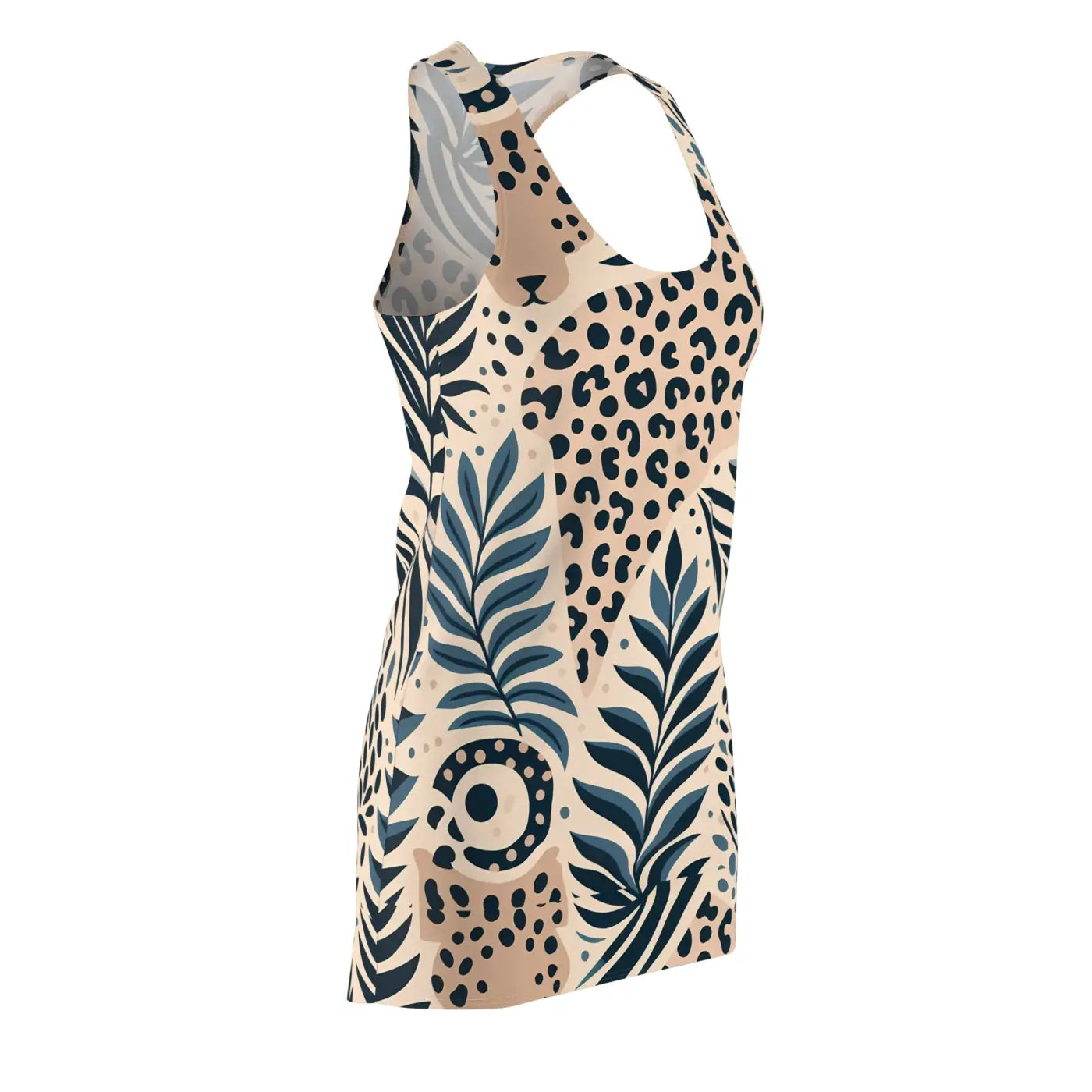 Tropical Animal Print Racerback Dress - Trendy Summer Style - DipaliZ