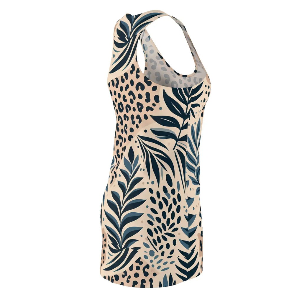 Tropical Animal Print Racerback Dress - Trendy Summer Style - DipaliZ